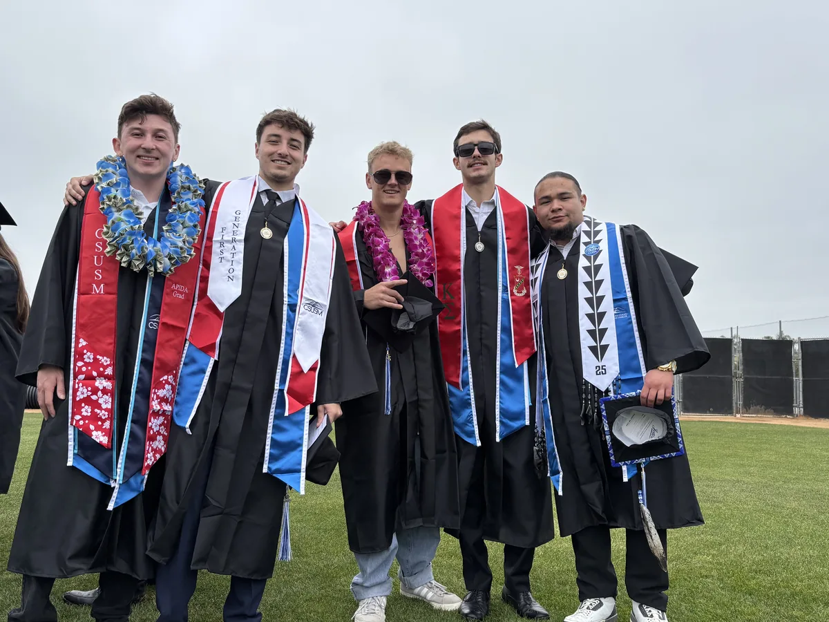 Nick and friends at their Cal State San Marcos graduation